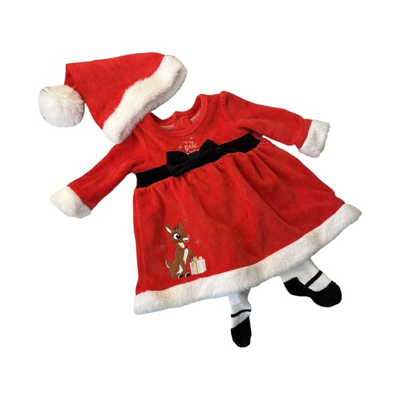 RUDOLPH Santa Dress with Cap and tights - Picture 2 of 6